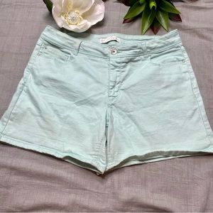 Light blue jean denim shorts
